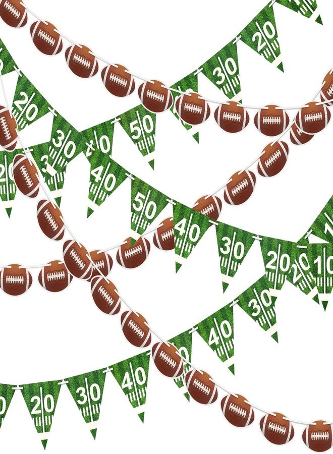 MARFOREVER 6 Pcs Football Party Decorations, Pre-Strung Football Banners Footbal Garland Background Football Triangle Flags for Sports Football Games Football Birthday Party Favors Home Supplies - Image 1